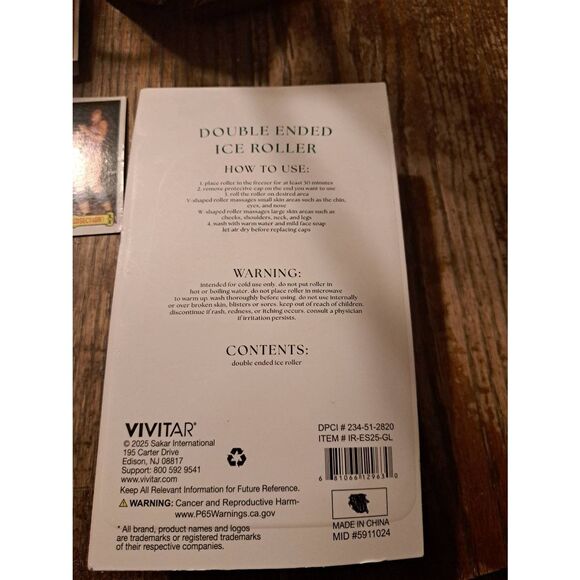 New Vivitar Double-Ended Ice Roller V & W Shape Gold Facial & Body Massager - Picture 2 of 2